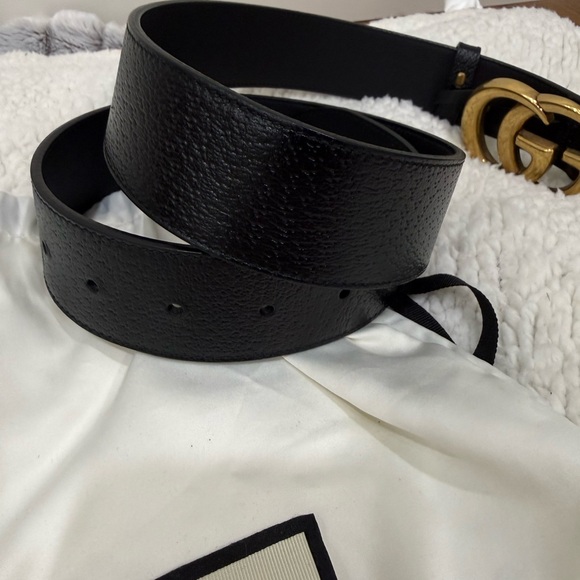 Black Belt with Gold GG Buckle